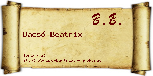 Bacsó Beatrix névjegykártya
