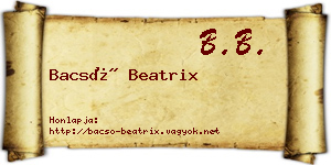 Bacsó Beatrix névjegykártya