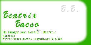 beatrix bacso business card